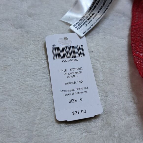 Soma Vanishing Edge Lace Back Hipster in Rapheal Red - Picture 9 of 9